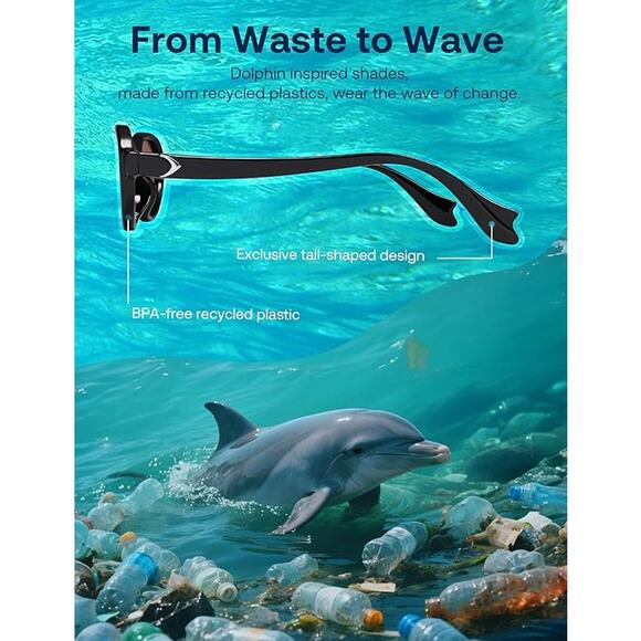 SOJOS Sunglasses Women Oval Polarized UV400 Echo Eco Friendly Recycled Frame - Picture 2 of 6